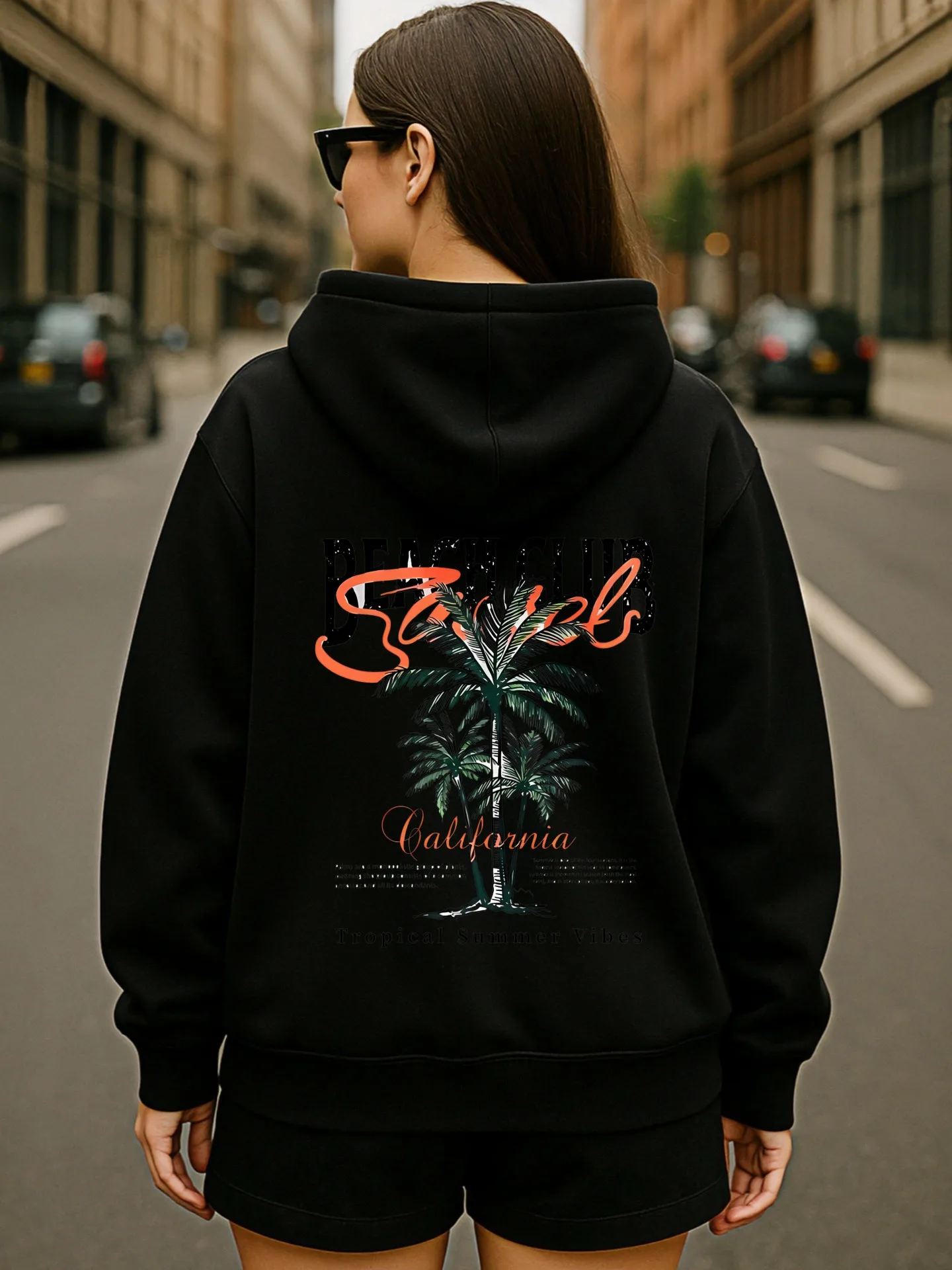 Sudadera con capucha gráfica para mujer, tenis, estampado gráfico de Martini, estética informal, tela suave, uso diario informal, para hombres jóvenes