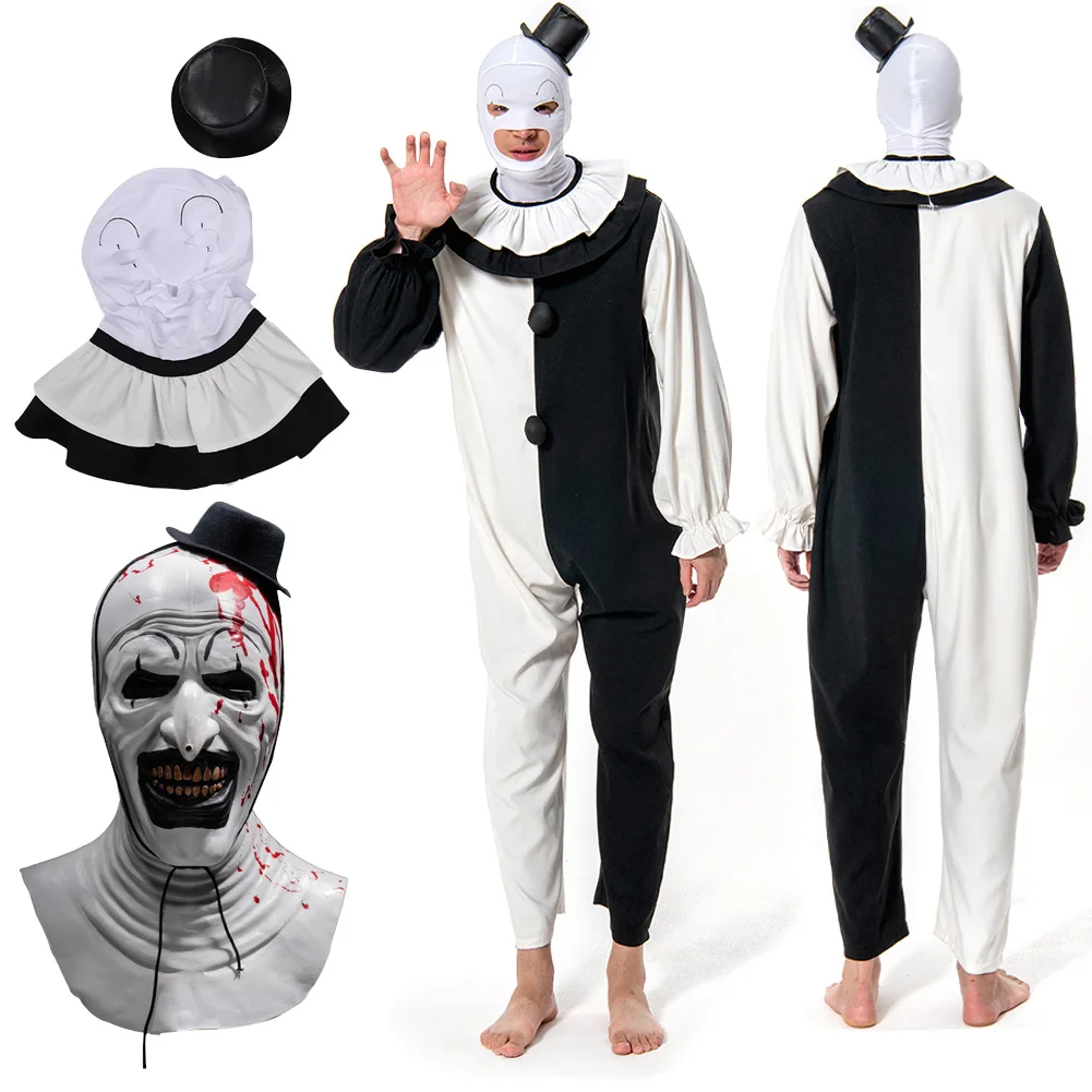Fantasia Terrifier 2 Art Clown Cosplay Clothing Mask Horror Movie Disfraz Costume Adult Men Halloween Carnival Party Clothes