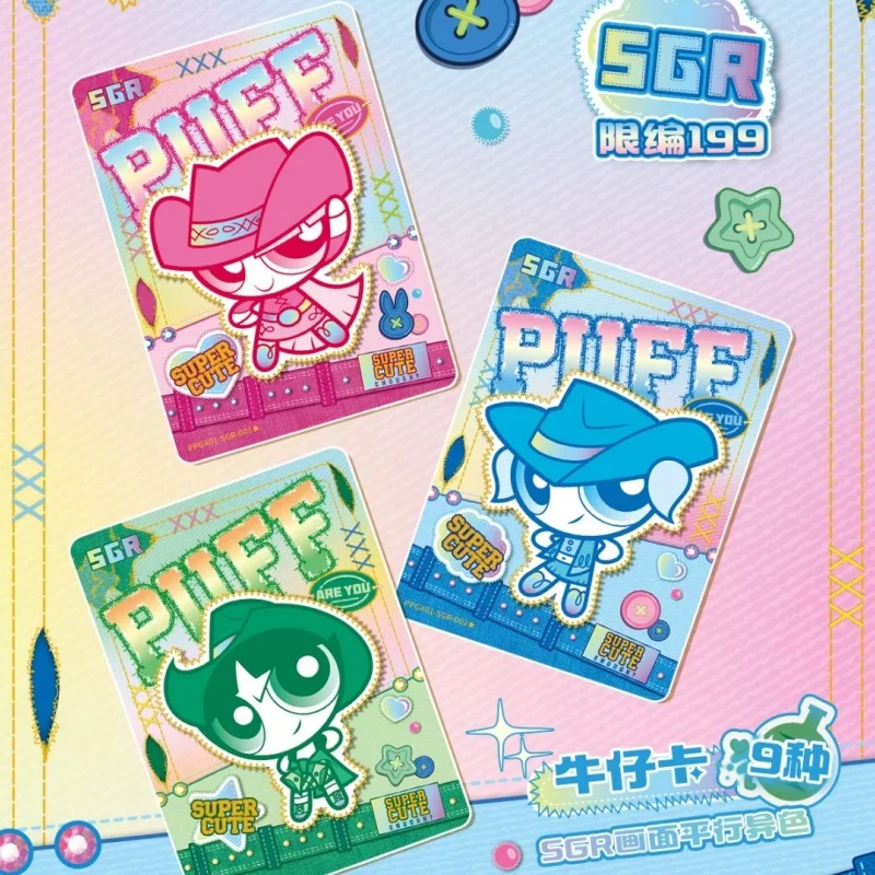 KAYOU حقيقية بطاقة Powerpuff الفتيات X عنصر حزمة محدودة SE بطاقة التذهيب زهر فقاعات أنيمي تحصيل بطاقات اللعب هدية