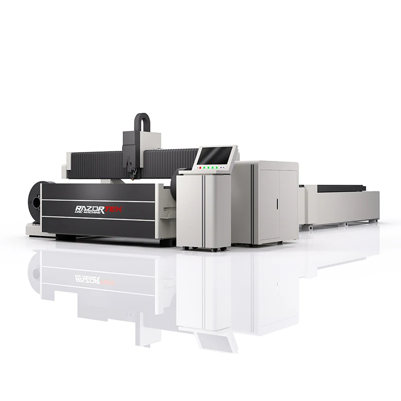 Razortek 1.5kw-3kw CNC Fiber Laser Tube Cutting Machine Steel Metal Laser Cutter Cypcut Control System Fuji Servo Motor