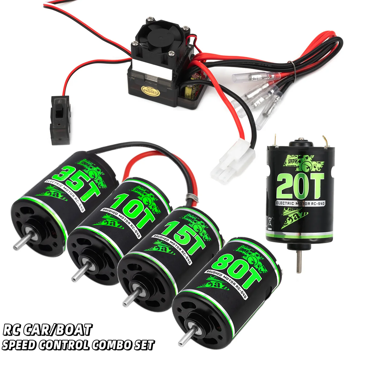 RC مقاوم للماء 540 نحى المحرك 10T-80T 320A HVC كومبو ل 1/8 1/10 RC تسلق عربة محوري SCX10 TRX6 Traxxas