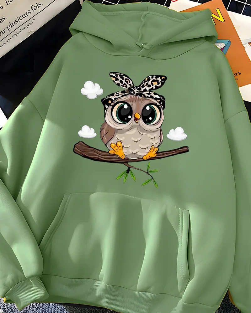 Hirsionsan Kawaii Cartoon Print Hoodies Vrouwen Oversized Sportkleding Vrouwelijke Sweatshirt Leuke Grafische Fleece Dameskleding 2023 Nieuw