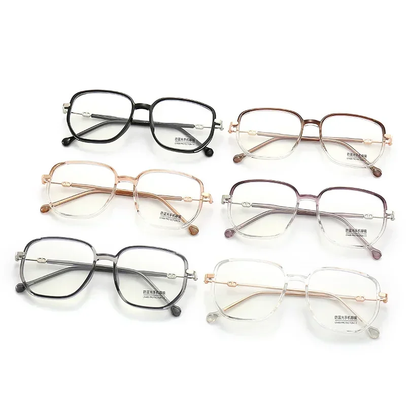 女性用スクエアメタルグリッターフレーム老眼鏡,光学式眼鏡,青色光,老眼,ファッショナブル
