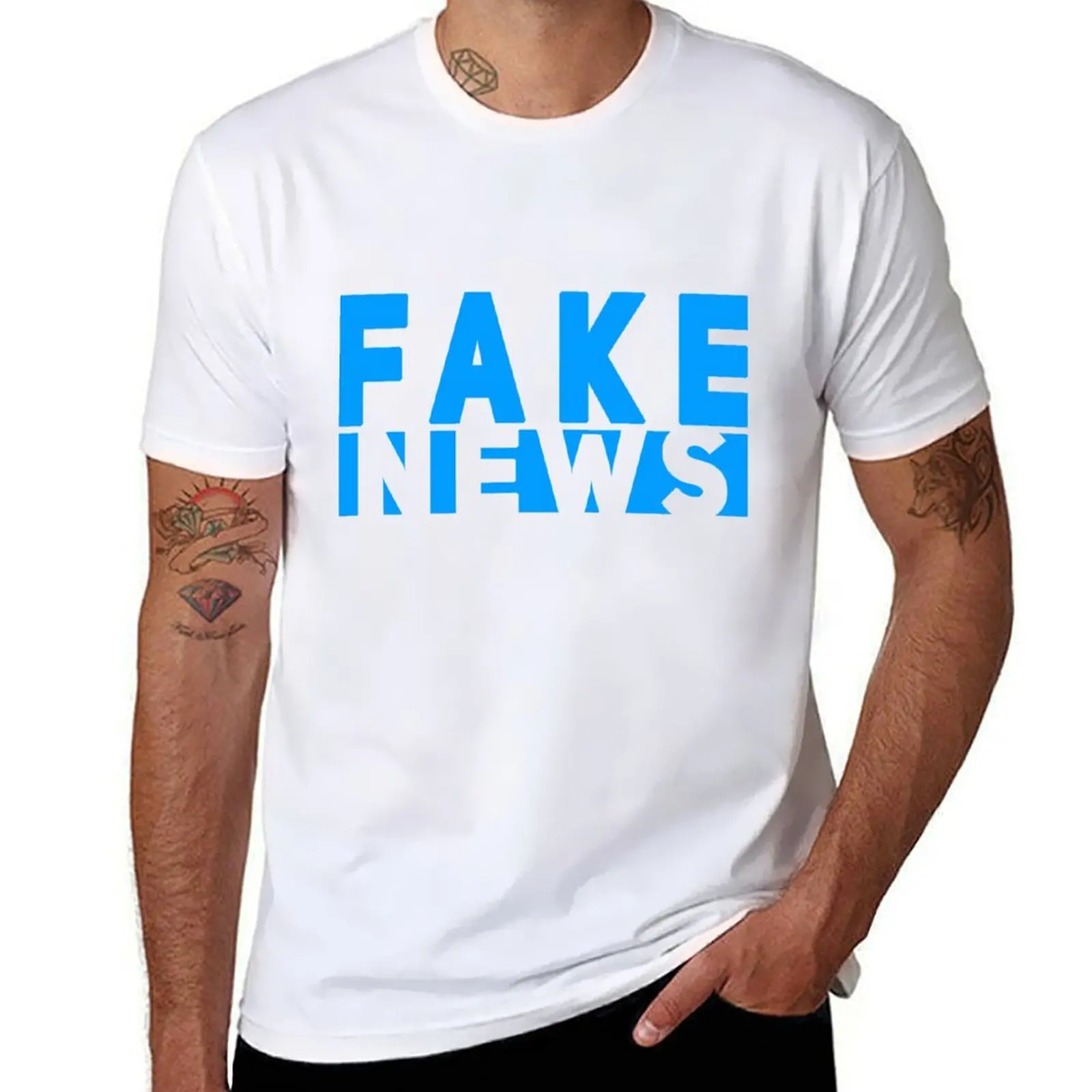 

Fake News T-Shirt Big and Tall Crew Neck Tee