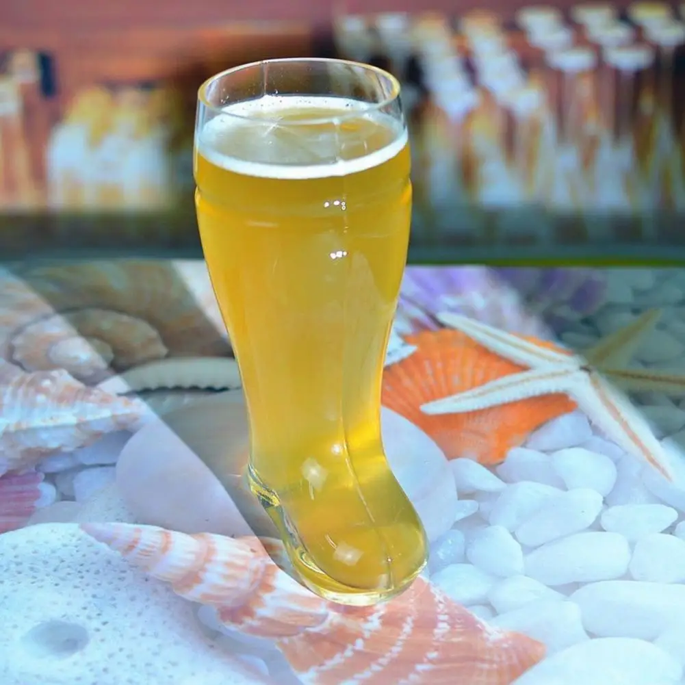 Unique Beer Mug Large Capacity Beer Mug Transparent Boot-shaped Cup Easy-to-clean Dishwasher Safe Party Decoration Glassware