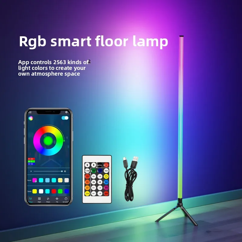 

360° RGB Full Glow Floor Atmosphere Light - Remote Control & Dimmable, Music Rhythm Pickup for Bedroom, Living Room & Corner