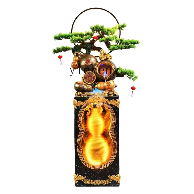 b11-7.1  gourd Fulu Zen rockery, flowing water to make money, fountain floor-to-ceiling circulating water humidifier ornament