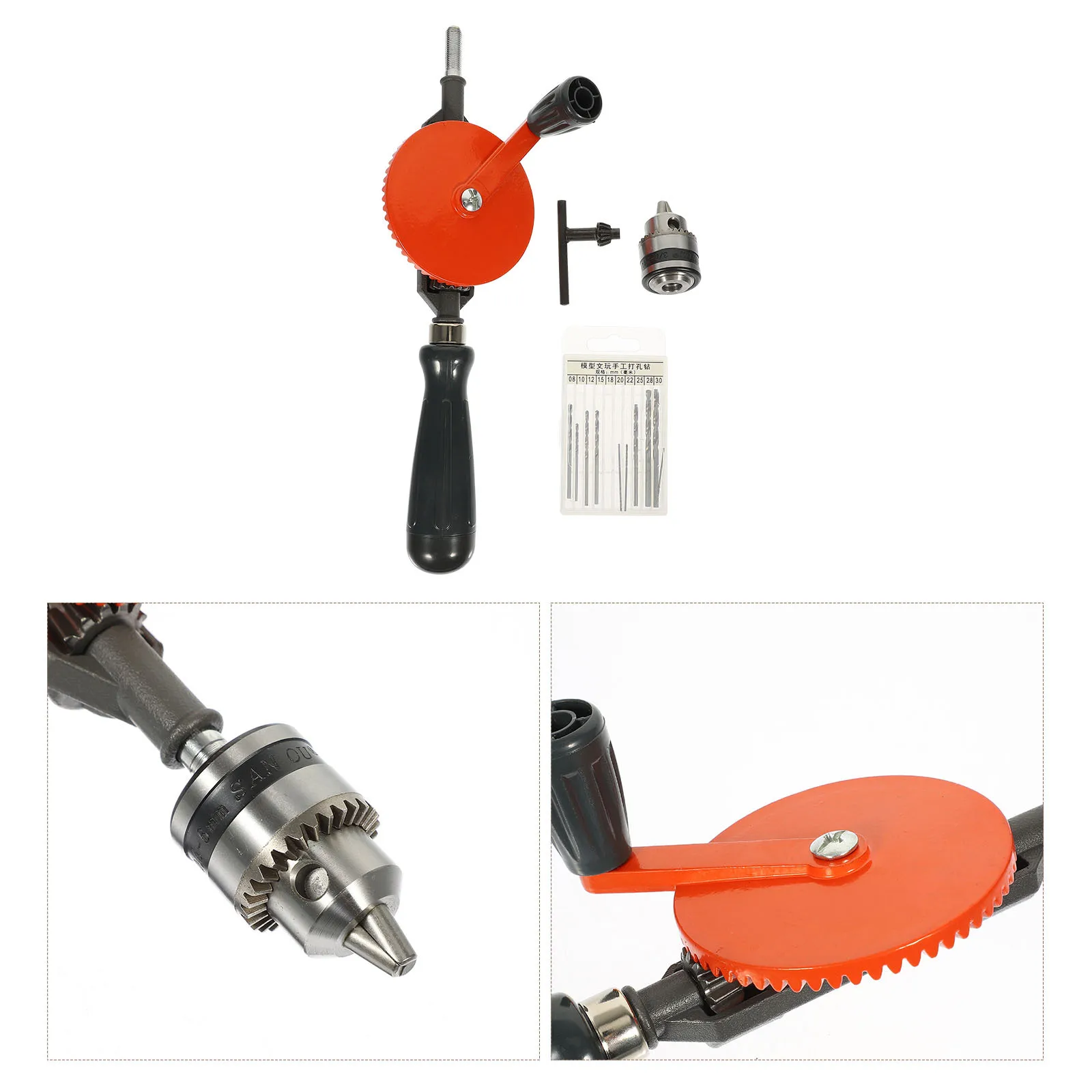 

1Set Manual Hand Drill 1 4 Inch Capacity Hand Crank Drill Tool for Woodworking Wood Bamboo Plastic Pcb Fiberglass Board
