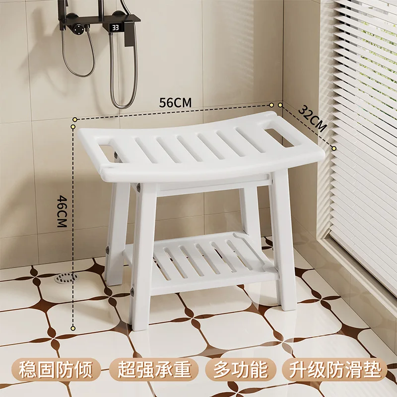 For Anti-Slip Bath Stool with Suction Cups, Heavy-Duty PP Shower Seat for Seniors, Pregnant Women & Children, Entryway Stool