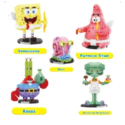 New SpongeBob SquarePants BLOCK Micro Particles Block City  Patrick Star Kids Toys Birthday Gifts  Child Adults Ornament Toys