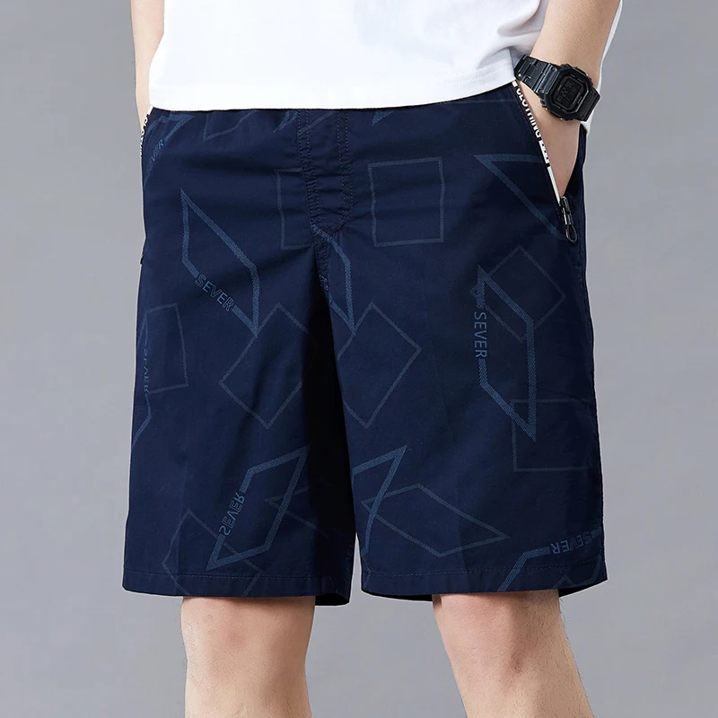 Large Size Men\'s Summer Shorts Cotton Knee Pants Golf Plaid Fashion Zipper Pocket Y2K Swim Beach Relaxed Fit Jogger Shorts