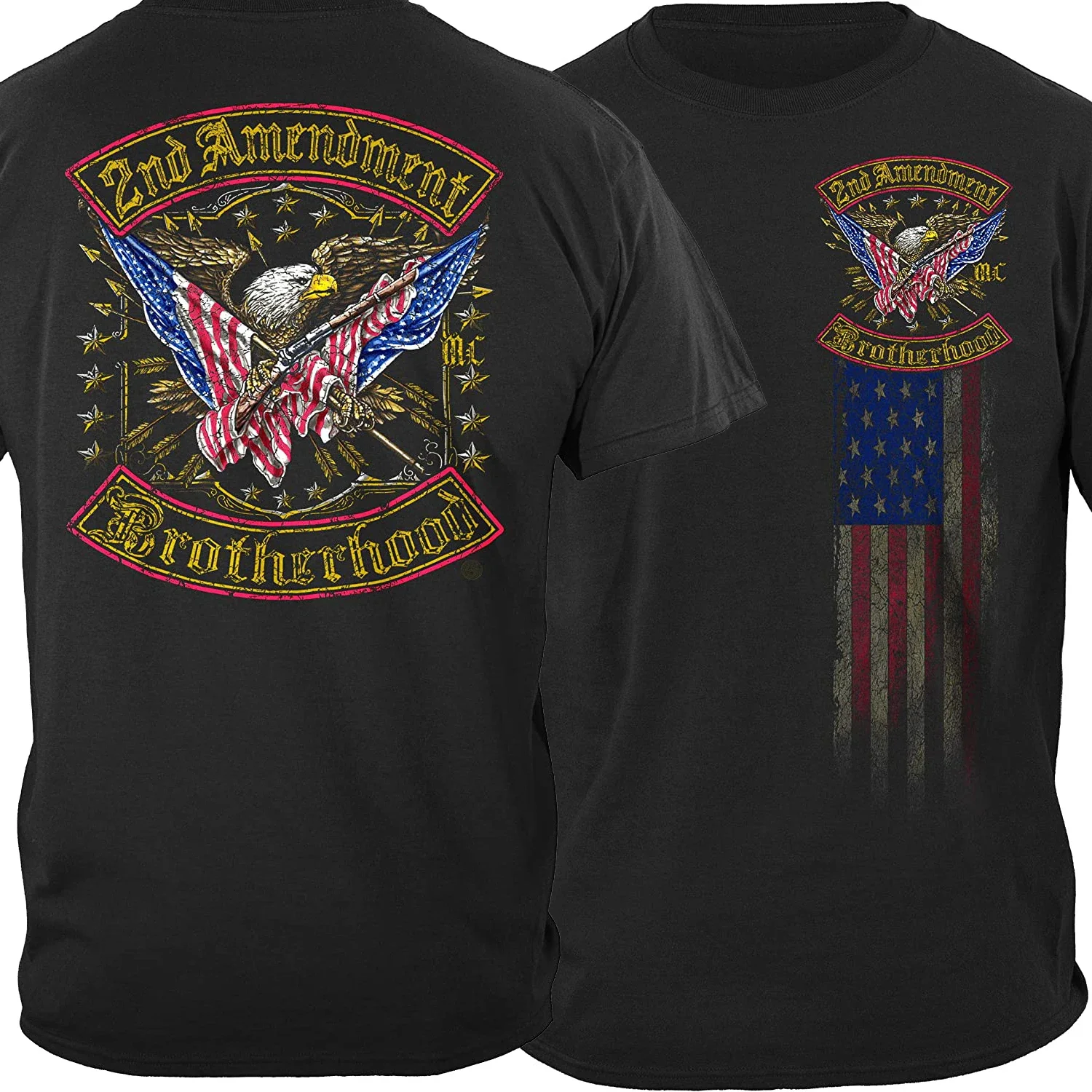 Personalized 2nd Amendment Brotherhood Patriotic T Shirt New 100% Cotton Short Sleeve O-Neck T-shirt Casual Mens Top