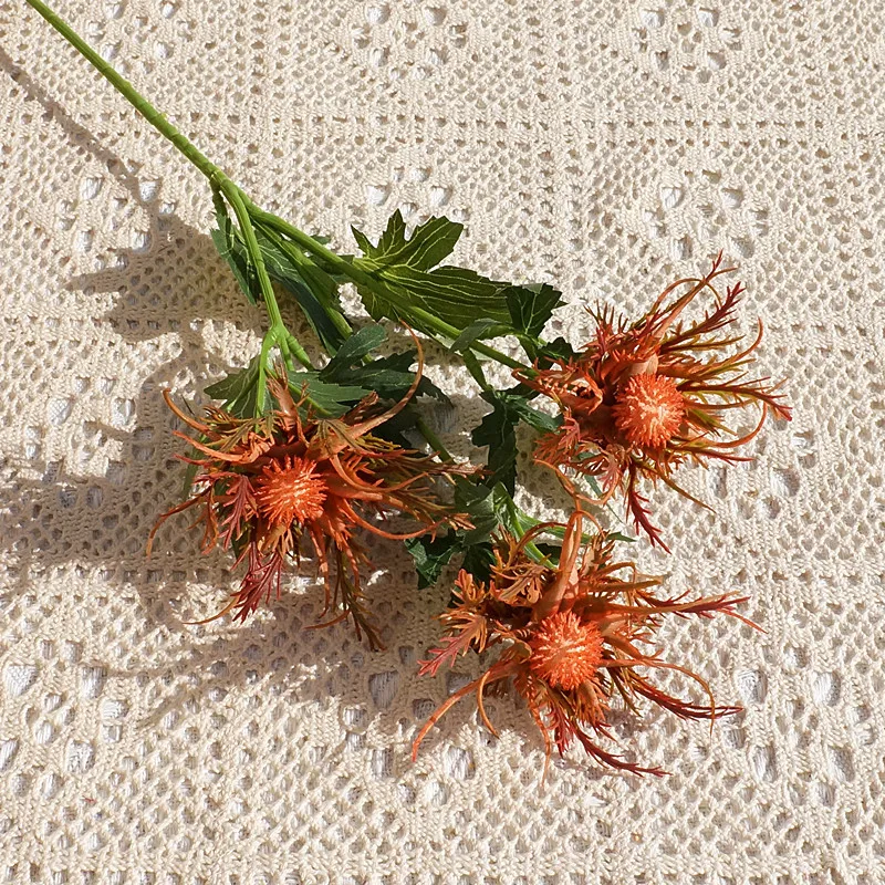 New Simulation eryngo flower branch plastic Artificial flowers Wedding party decoration flores fleur artificielle Room Party