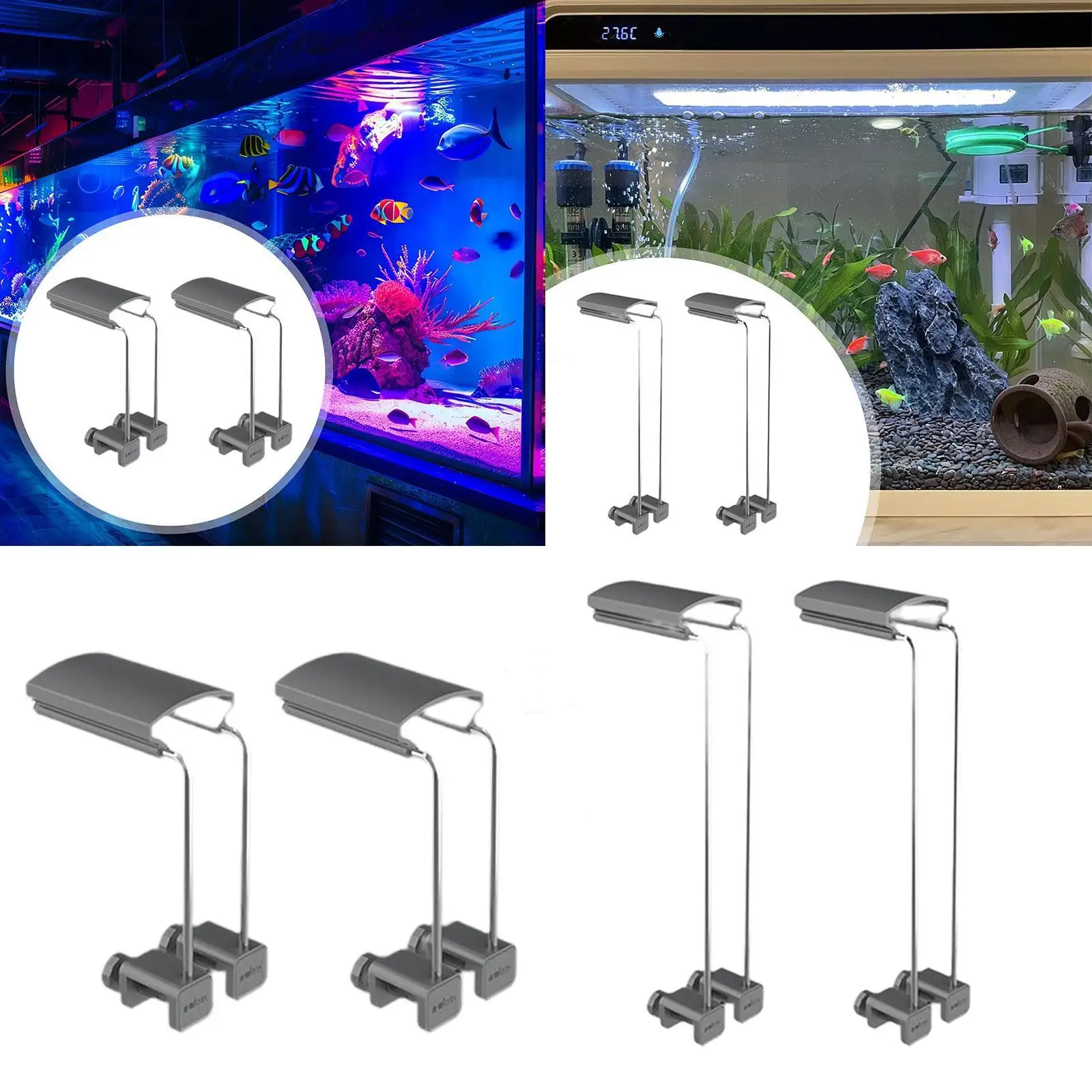 2Pcs Stylish Elegant Design Lightweight Fish Light Holder Easy to Install Versatile Stable Support for Aquarium Hanging Lamp