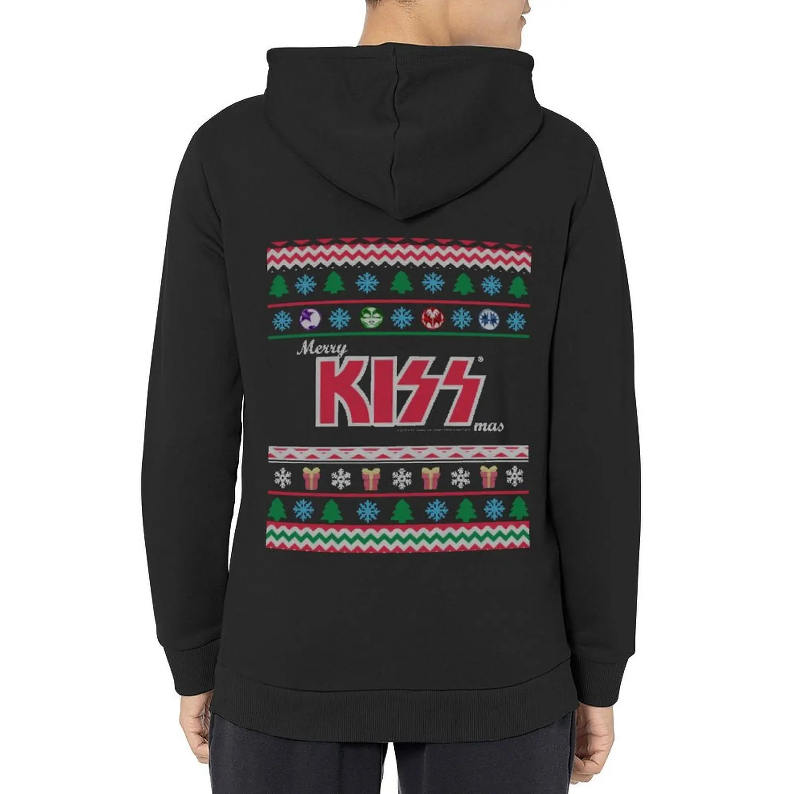 

KISS  the Band - Merry KissMas Ugly Sweater Hoodie clothes for men korean autumn clothes autumn jacket men hoodie graphic