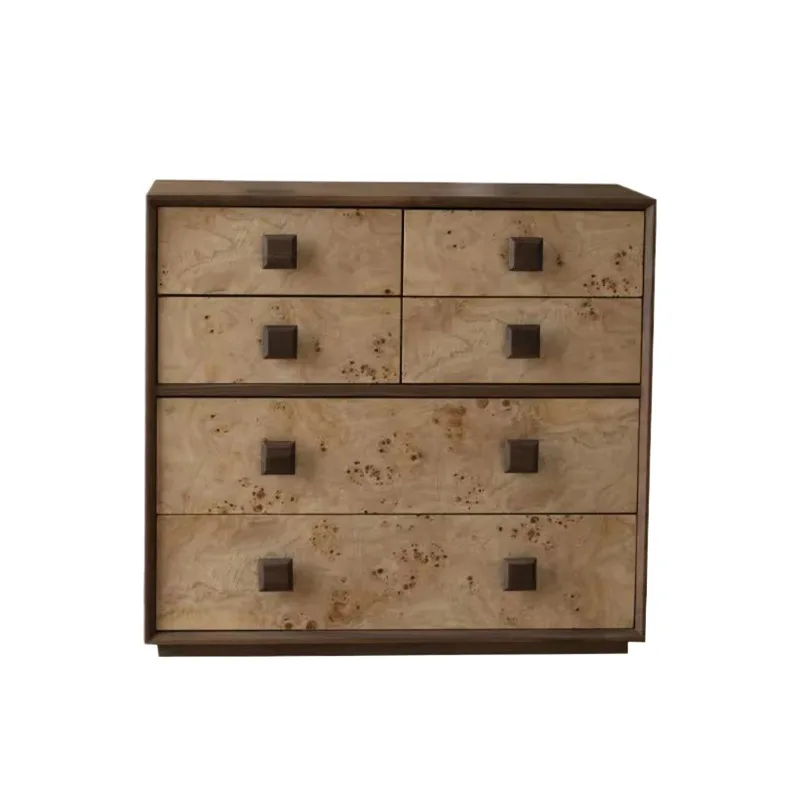 

French retro six-chest cabinet small apartment living room locker medium antique dining side cabinet