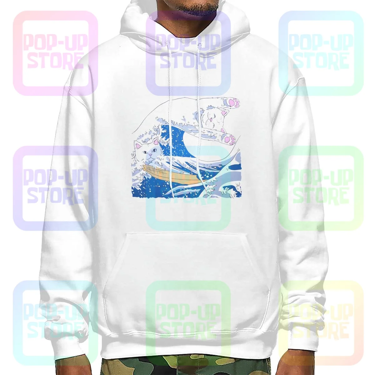 Genuine Rip Cat Dip Great Wave Hoodie Sweatshirts Hoodies Best Retro Natural Hot Selling