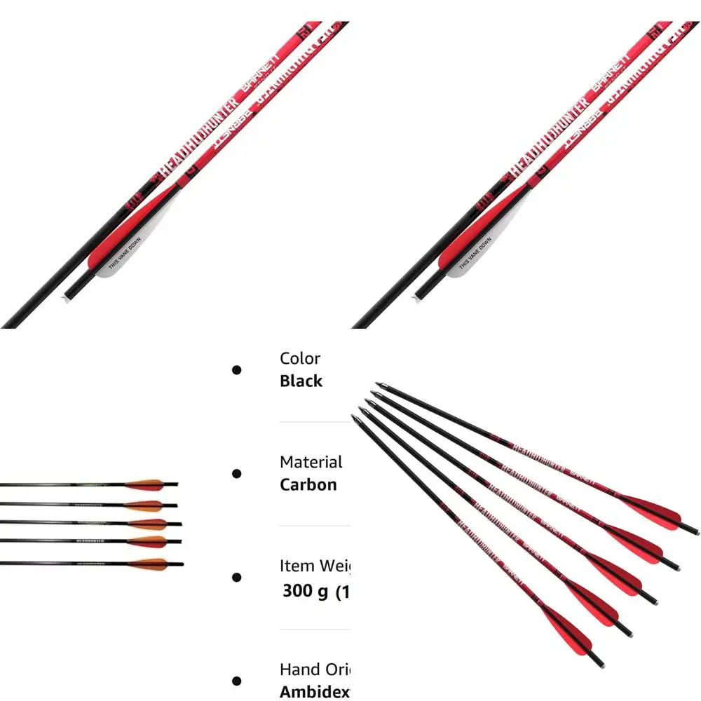 

Headhunter Crossbow Arrows — Different Pack Sizes, Standard Moon Nocks, Includes Field Points, Pre-Fletched for Crossbow Use