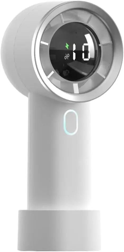 مروحة تربو صغيرة محمولة، سرعة عالية (1-100) مروحة تبريد قابلة للتعديل، بطارية 6500 مللي أمبير قابلة لإعادة الشحن، شاشة رقمية، بيرسو محمول باليد