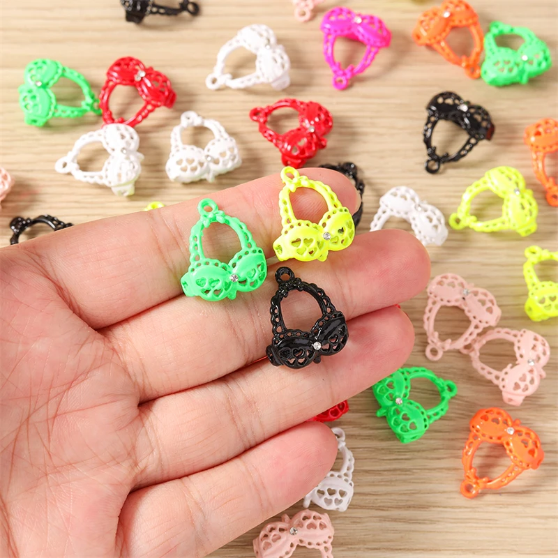5 Stück 18x21mm Niedliche Bunte Metall-Bikini-Badeanzug-Anhänger für Halsketten, Ohrringe, Armbänder, DIY-Bastelarbeiten, Schmuckherstellung, Geschenk – Detail 3
