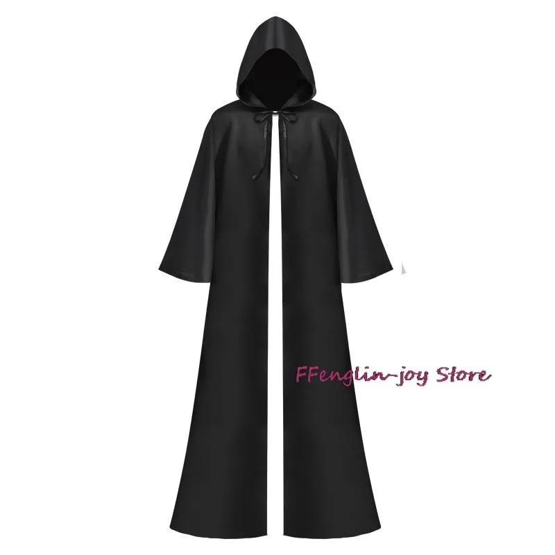 Halloween Medieval Men Women Tunic Hooded Robe Cloak Knight Cosplay Wizard Vampire Robe Cloak Adult Costume Clothing Fullset 202