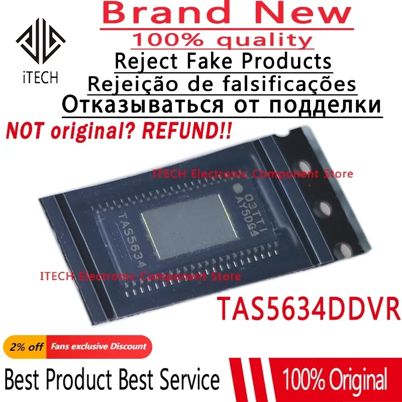 1 pz/lotto 100% originale TAS5634DDVR TAS5634DDV TAS5634 HTSSOP-44 amplificatore audio con chip lineare nuovo