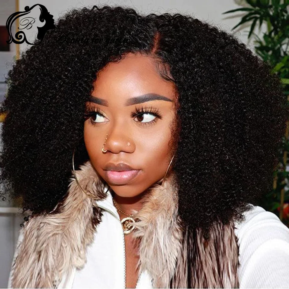Black Brown Colored Curly Human Hair For Women Wear And Go 180% Densit Brazilian Virgin Hair Wigs Extensions Curly Human Wig