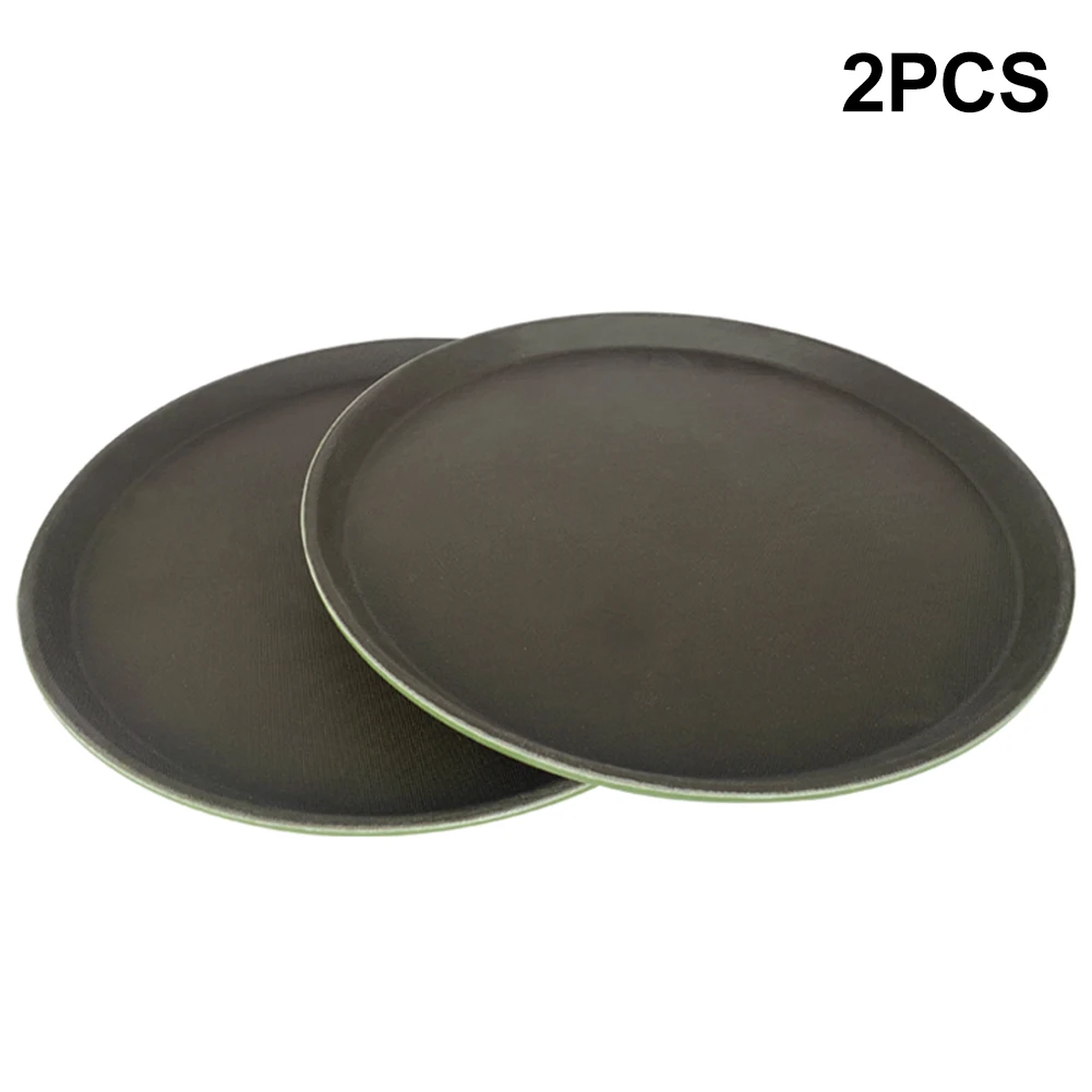 2pcs Serving Tray Anti Slip For Drinks Round Home Kitchen Heat Resistant Tempered Glass Fiber Snack Food Bar Easy Clean