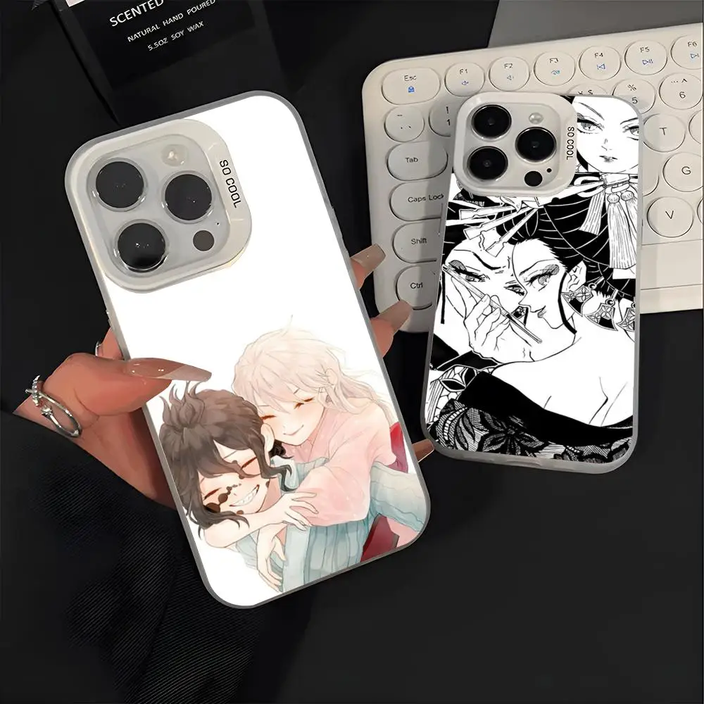 Чехол для телефона Demon Slayer Daki G-gyutaro для iPhone 17 16 15 14 13 12 Pro Max Air Plus, цветной, серебристый, жесткий, с защитным покрытием