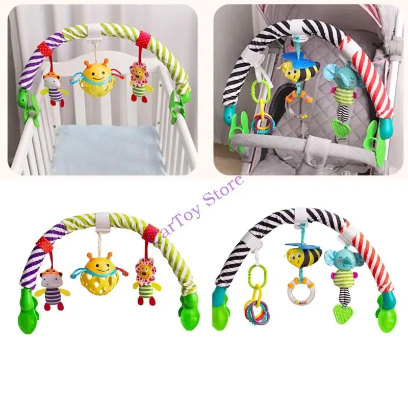 象のデザインの柔らかい布のベビーカー クランプ取り付け可能な乳母車の人形のおもちゃ