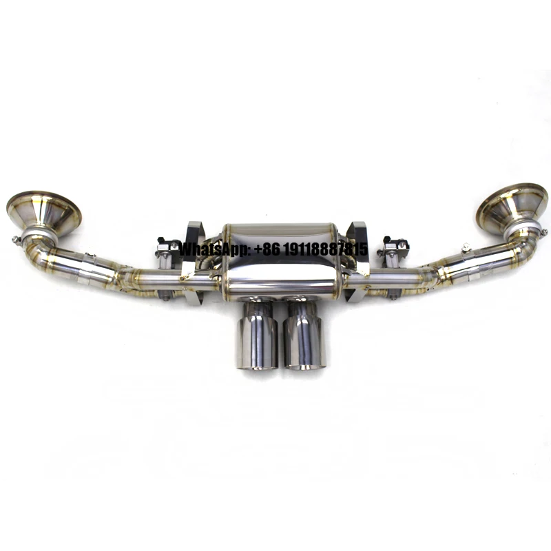 Auto Full Exhaust for Porsche 911 992 GT3 4.0L 2017-2024 Titanium Sliver Muffler Exhaust Pipe Valvetronic Axle Cat Back Section
