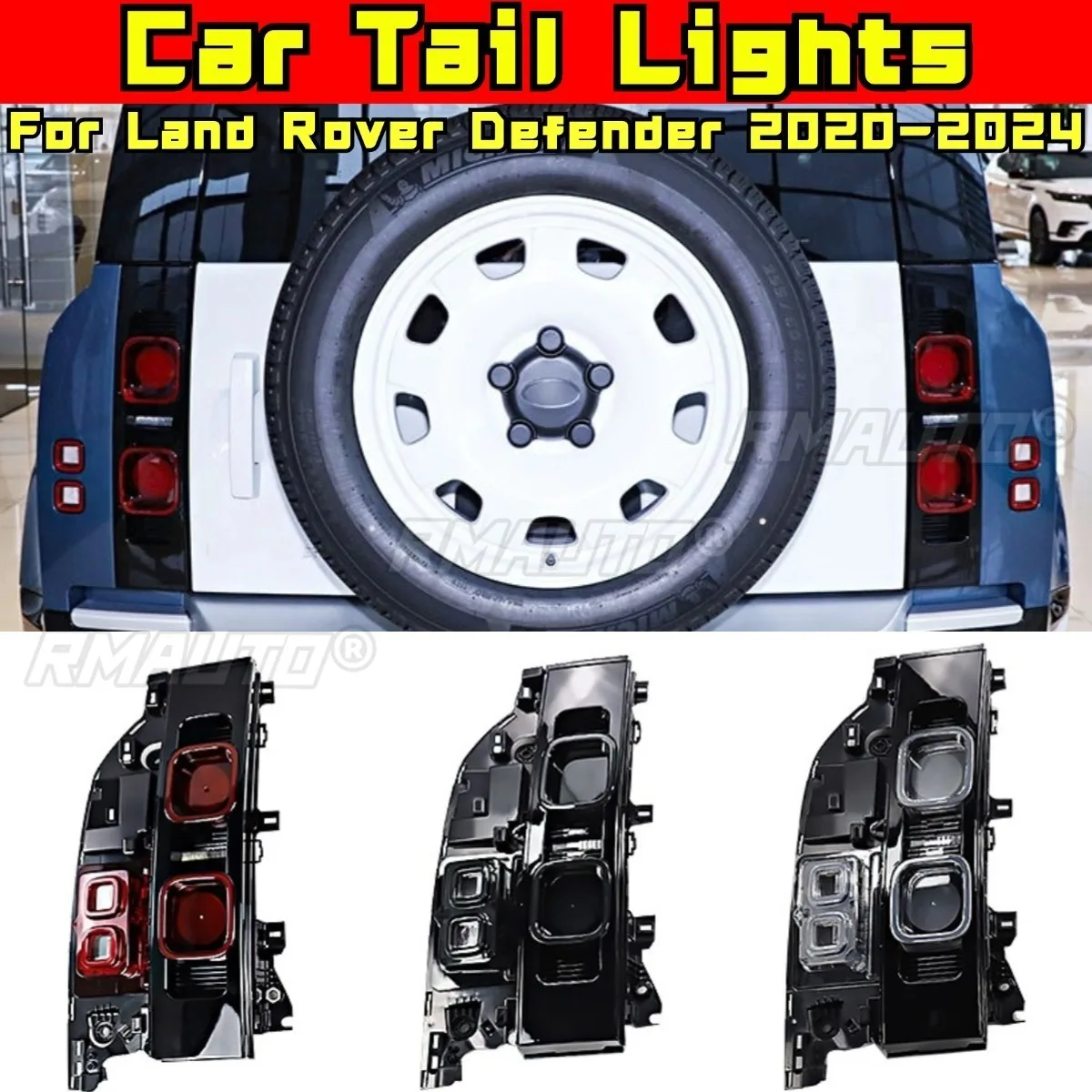 

Для Land Rover Defender 2020-2024 автомобильные аксессуары автомобильные задние фонари внешний светодиодный задний фонарь в сборе задний стоп-сигнал комплект подбородка