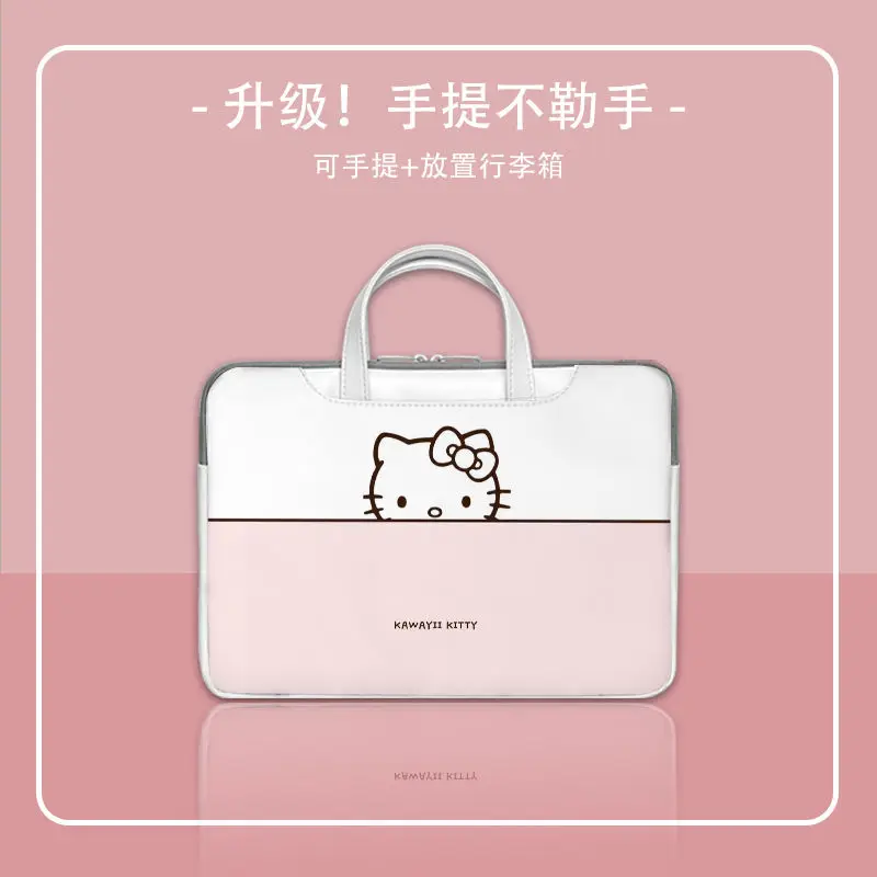 Nova sanrio hello kitty bolsa para laptop fofa de grande capacidade organizador de tablet bolsa de desenho animado capa para laptop 12 polegadas 13 polegadas 14 polegadas 16 polegadas 15 polegadas 17 polegadas