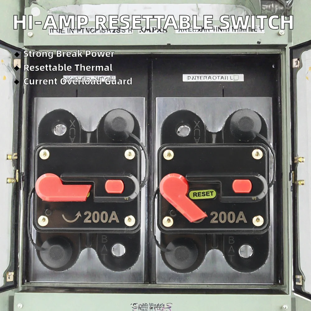 ONEGOL High Voltage 2P 3kA Breaking Capacity Automotive Plastic Molded Case Resettable Thermal Switch DC Residual  60A~300A 48V