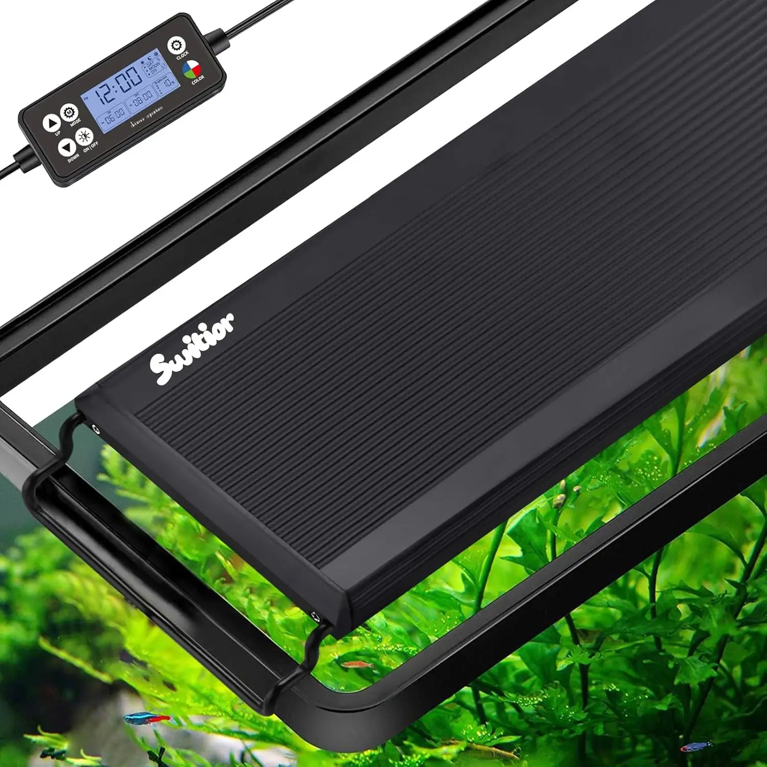 

LED Aquarium Light with Timer, 7 Colors, Adjustable Brightness for 24-30 Inch Fish Tank