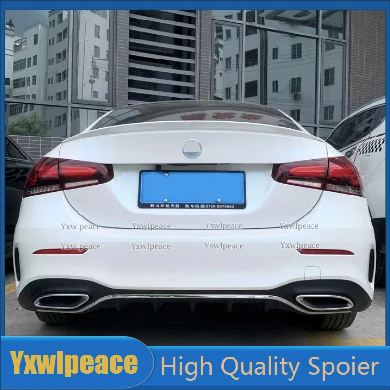 

For Mercedes-Benz A-Class W177 Spoiler A180 A200 2019-2021 ABS Plastic Primer Color AMG Style Trunk Lip Spoiler Car Styling