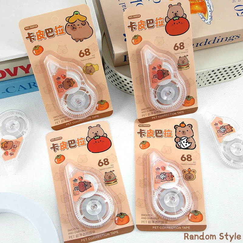 Cute Cartoon Capybara Correction Tape Portable Creative Large Capacity Correction Tape School Supplies Student Stationery