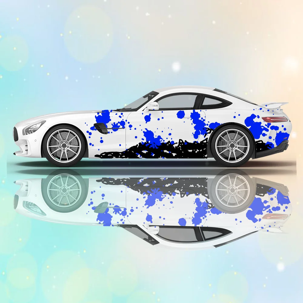 

Splash Painting Art Graffiti Car Side Sticker Decor,PVC Waterproof Scratch Resistant Decal,Car Protection,Auto Accessories Gift