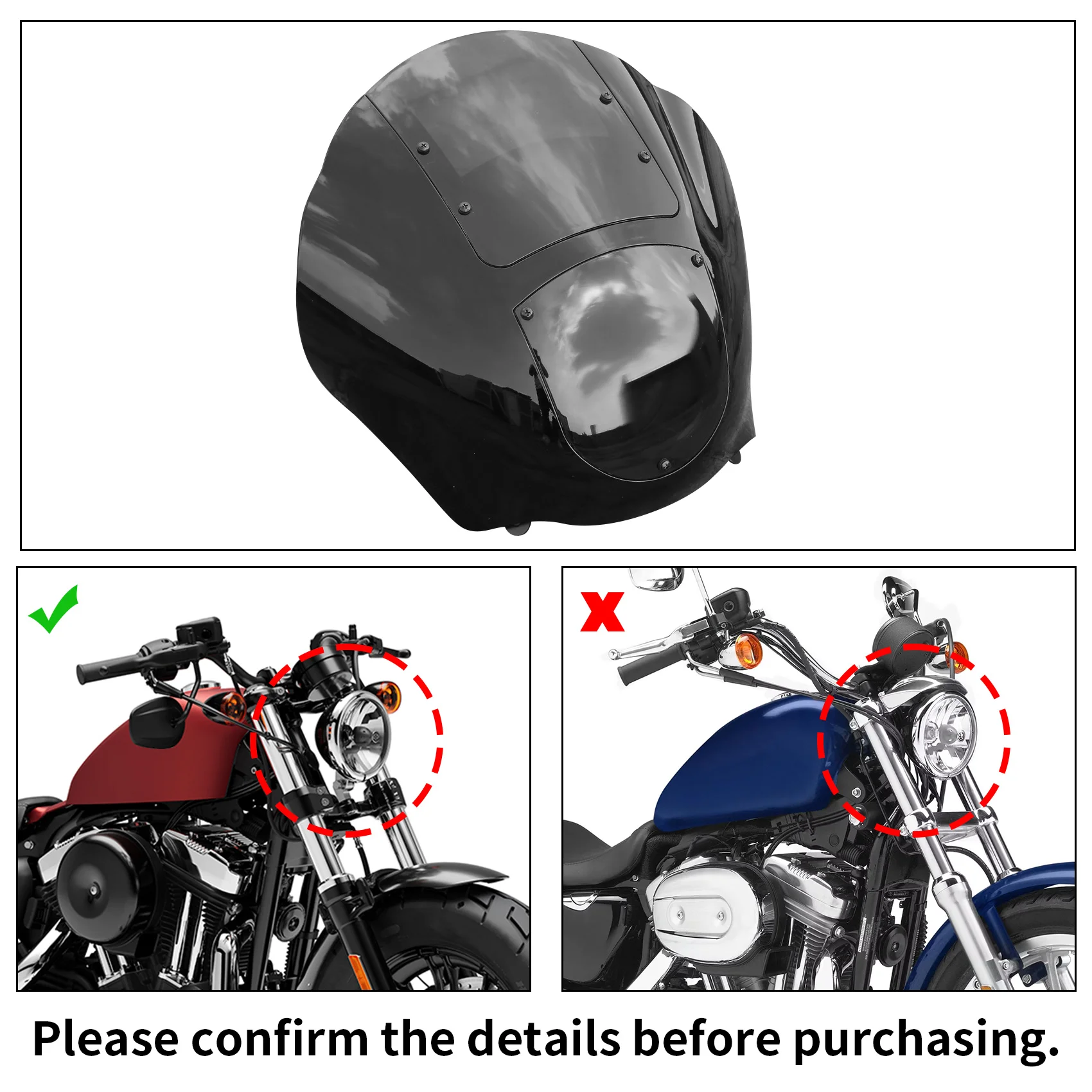 Quarter Fairing Windshield 49mm/39mm Fork Clamp For Harley Dyna Sportster XL1200X VRSCAW V Rod VRSCAW VRSCX VRSCX Street Bob 883