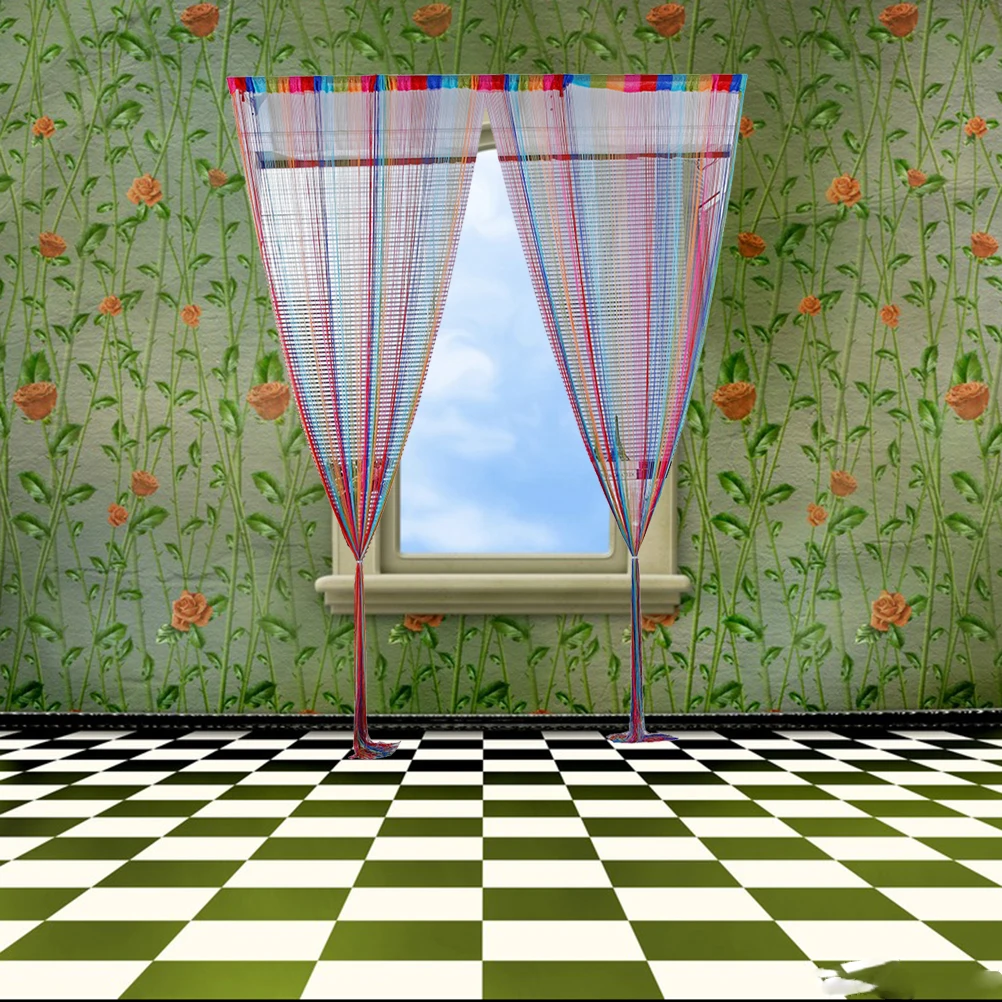 

Decorations for Bedroom Line Curtain Window Multicolor Divider Macrame Curtains