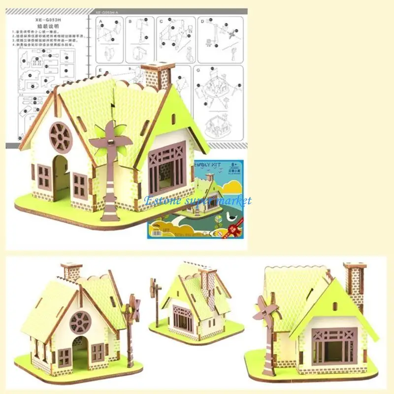 

090B Wooden DIY for Doll House Model Kits Puzzles Collection/Gift Needs Toy