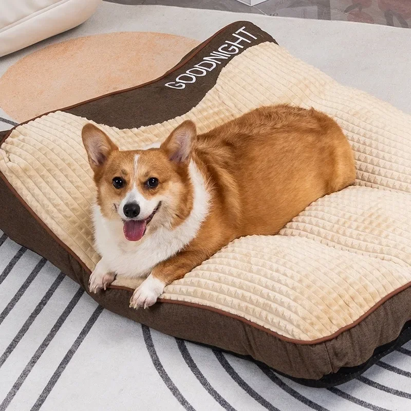 Dog Kennel Winter Warm Thickened Large Pet Sofa Bed Removable and Washable Non-slip Medium and Large Dog Pet Nest Cushion