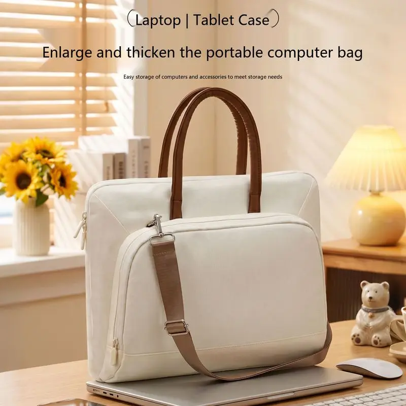 Versatile Laptop Handbag 14-16 Inch Oxford Cloth Briefcase with Shoulder Strap Travel