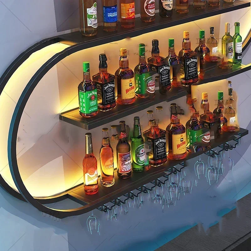 

Креативный современный винный бар, художественный угловой светильник для хранения, ресторан, настенный винный бар для гостиной, небольшой металлический бар Vitrina