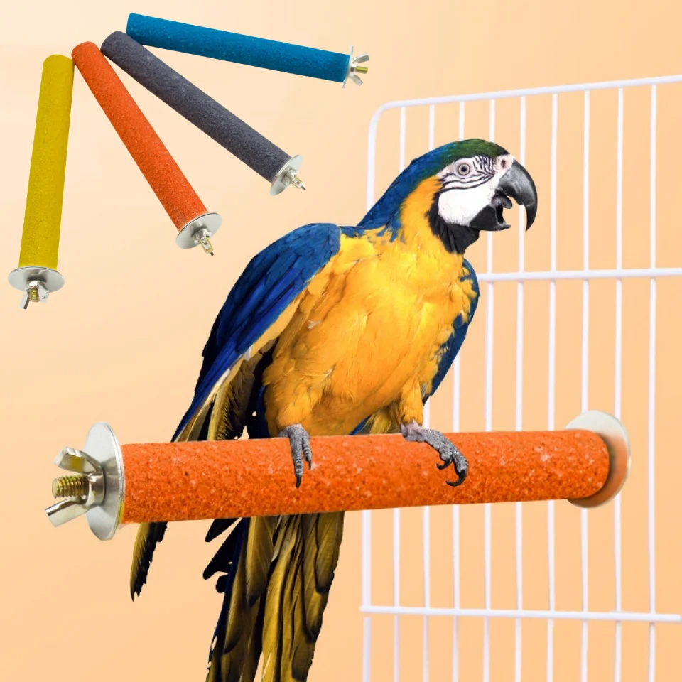 Colorful Parrot Standing Stick Non-toxic Bird Claw Stick Eco-friendly Creative Reusable Durable Funny Portable Cage Decoration