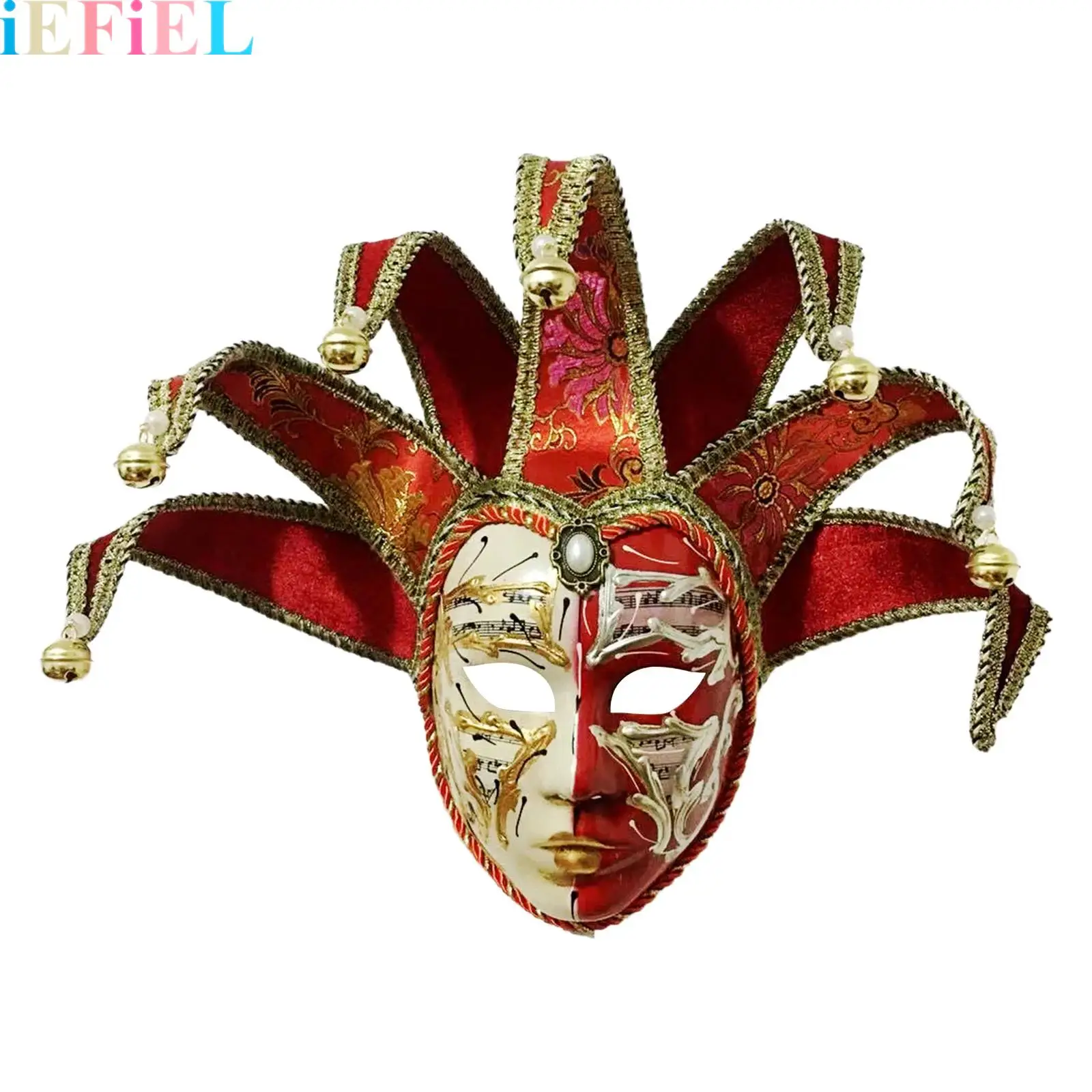 

Adults Masquerade Venetian Jester Mask Music Mardi Gras Wall Decorative Art Collection Mask for Women Men