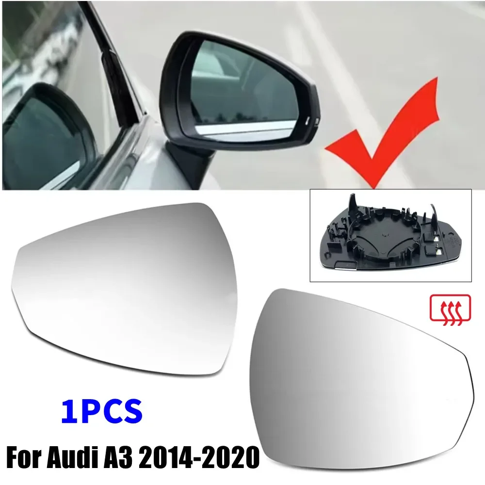 

Для Audi A3 S3 RS3 8V 2014-2020 1 шт. внешнее боковое зеркало заднего вида, стеклянная линза, отражатель, автомобильные аксессуары с подогревом