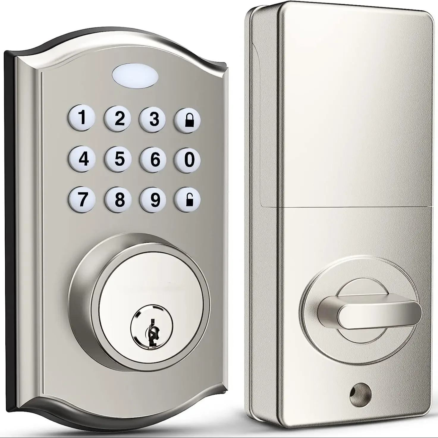 

Keyless entry door lock - electronic door lock with keypad, smart latch lock with automatic lock, safe waterproof 19l