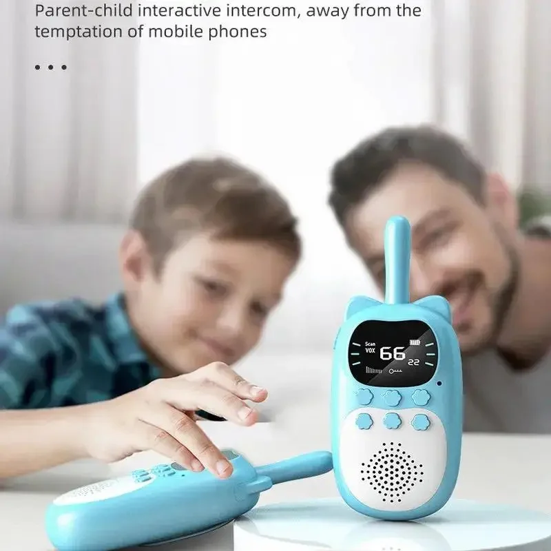 2 pçs crianças mini walkie talkie recarregável 1000mah portátil 0.5w 3km rádio transceptor interfone criança brinquedos de natal presentes