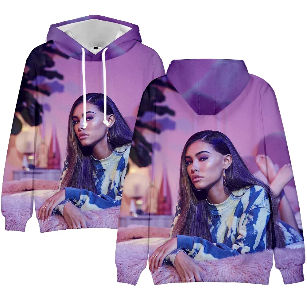 Madison Beer 3D Print Oversized Hoodie Women Men Harajuku Sweatshirt Y2K Streetwear Hip Hop Long Sleeve Pullover Hooded Jacket